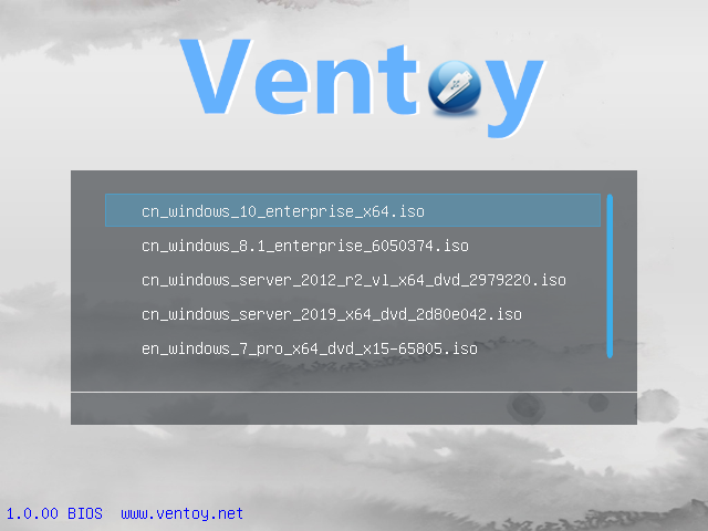 Ventoy 1.1.05 开源免费U盘引导系统维护工具